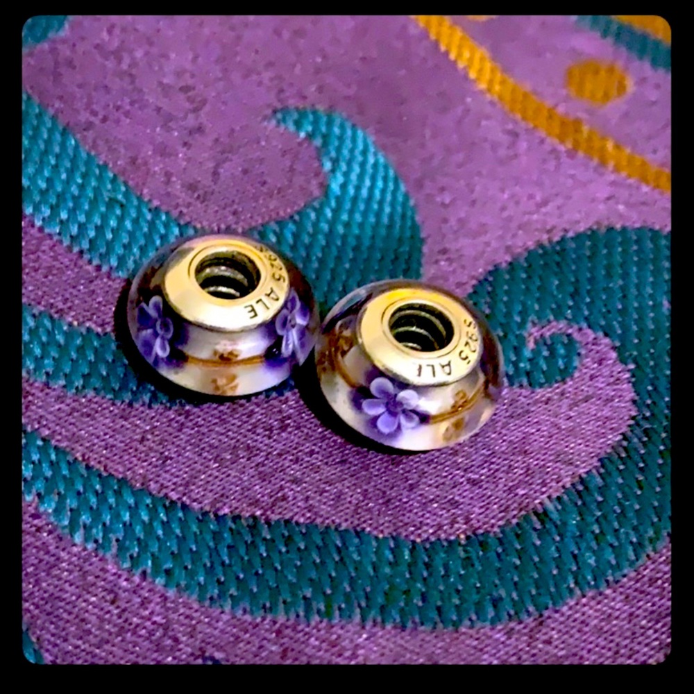 💜(FIRM PRICE)💜Pandora Purple Flower Beads💜